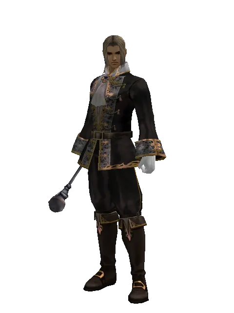 Apprentice's Wand on a male Human fighter, front view