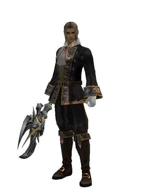 Barakiel's Axe on a male Human fighter, front view