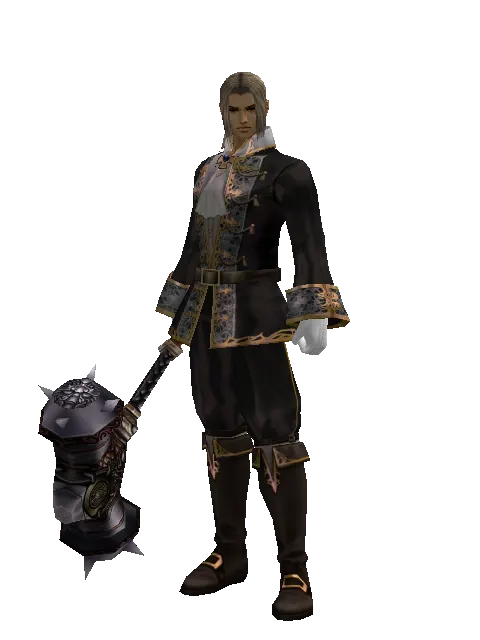 Basalt Battlehammer on a male Human fighter, front view