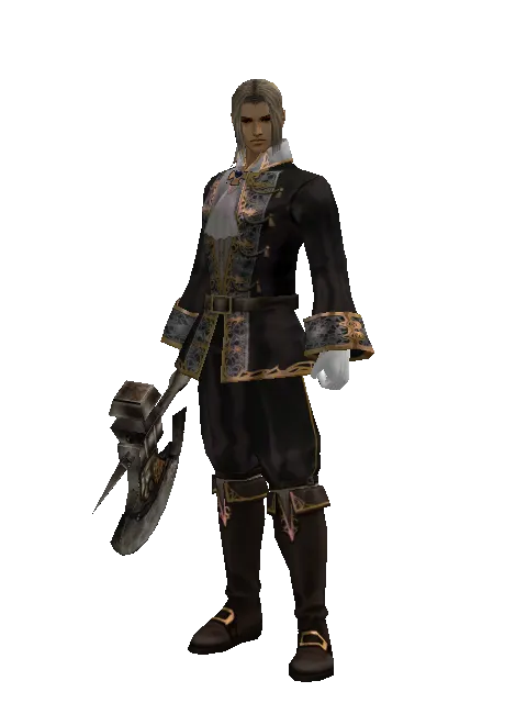 Battle Axe on a male Human fighter, front view