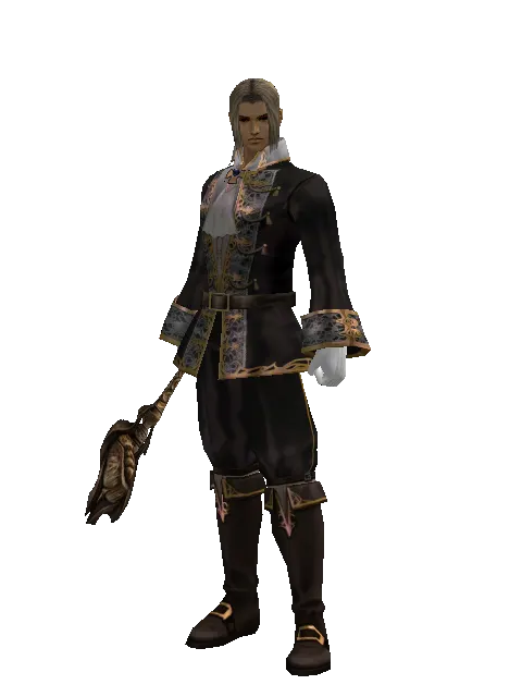 Club of Nature on a male Human fighter, front view