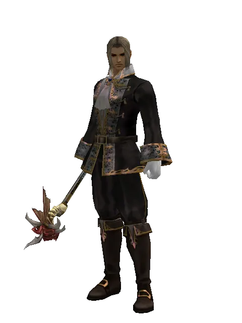 Flaming Dragon Skull on a male Human fighter, front view
