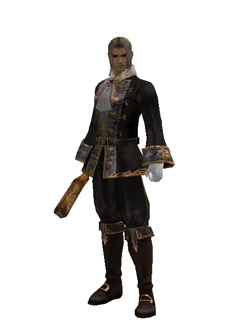 Guild Member's Club on a male Human fighter, front view