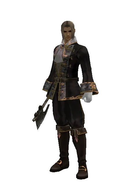 Hand Axe on a male Human fighter, front view