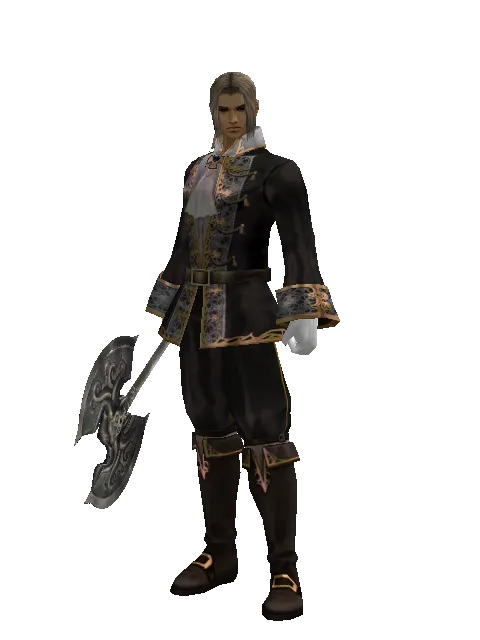 Heavy War Axe on a male Human fighter, front view