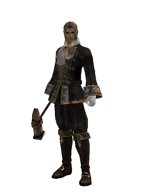 Improved Iron Hammer on a male Human fighter, front view