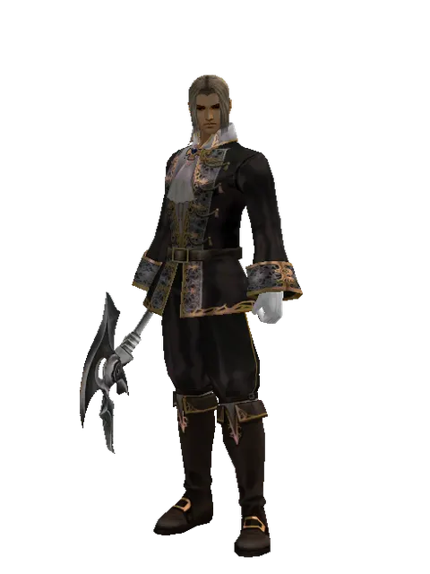 Skull Graver on a male Human fighter, front view