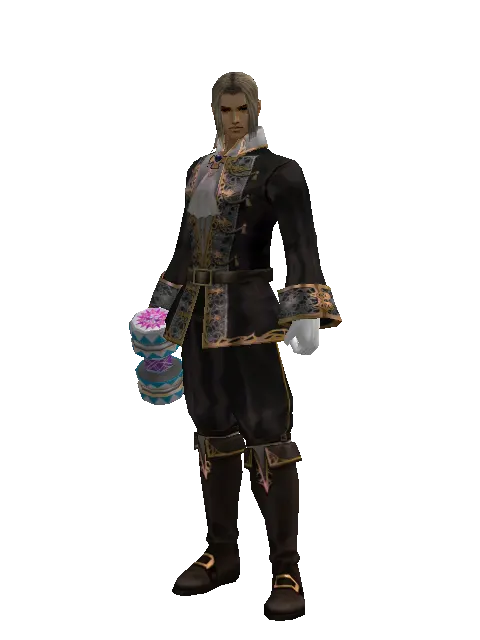 Small Blue Clown Hammer on a male Human fighter, front view