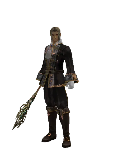 Staff of Life on a male Human fighter, front view