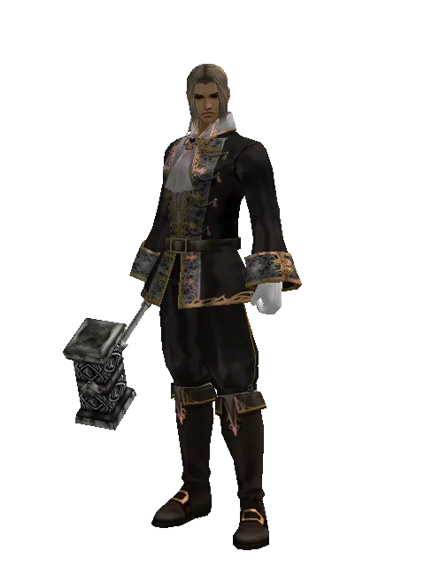 Work Hammer on a male Human fighter, front view