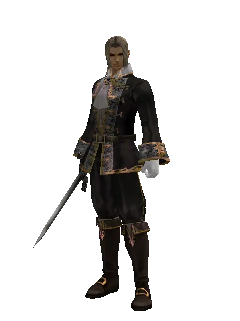 Blood Saber on a male Human fighter, front view
