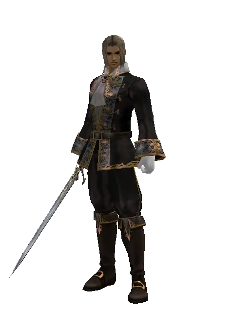 Dark Legion's Edge on a male Human fighter, front view