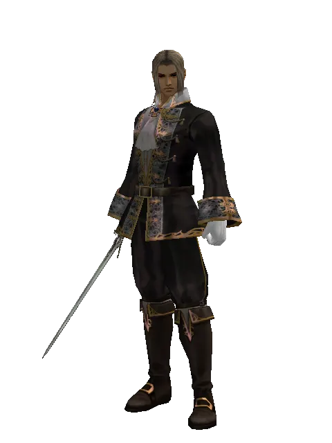 Elven Sword on a male Human fighter, front view