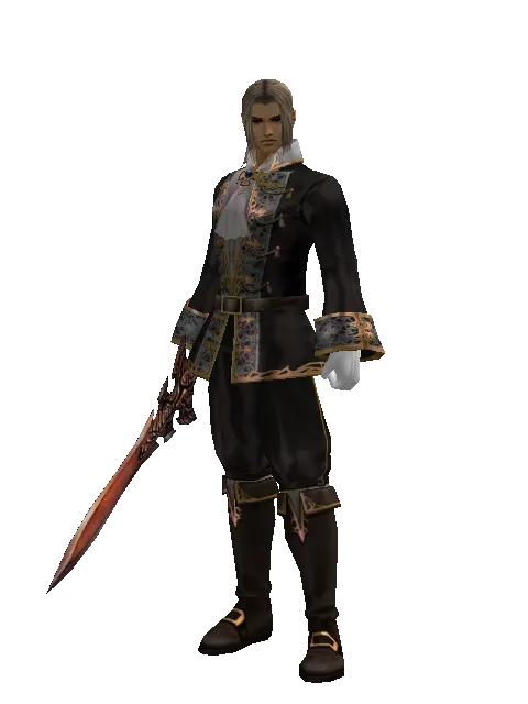 Homunkulus's Sword on a male Human fighter, front view