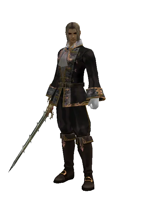 Icarus Sawsword on a male Human fighter, front view