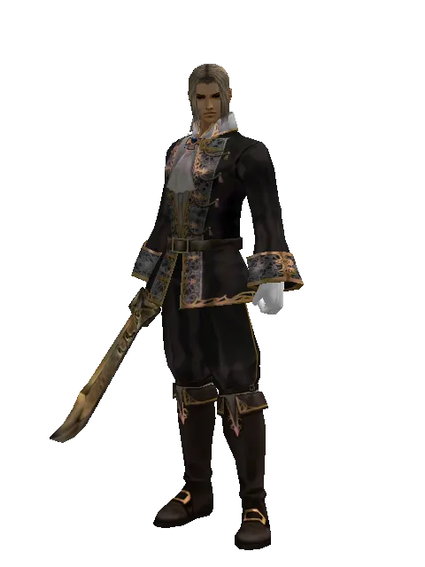 Improved Falchion on a male Human fighter, front view