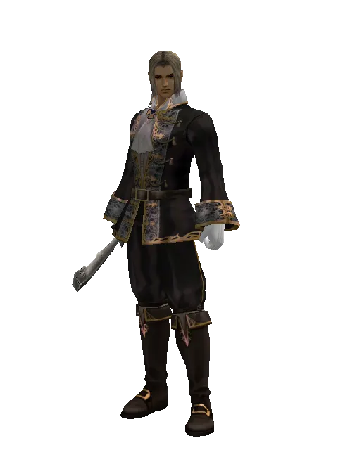 Orcish Sword on a male Human fighter, front view