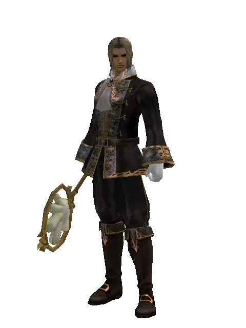 Paper Stick - 30-day limited period on a male Human fighter, front view