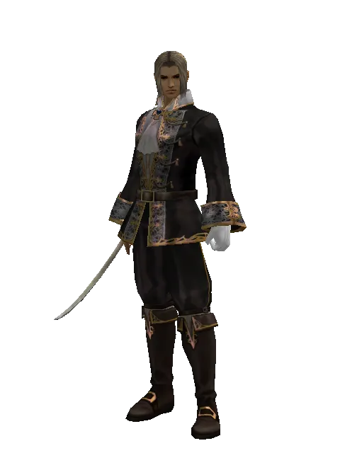 Saber on a male Human fighter, front view