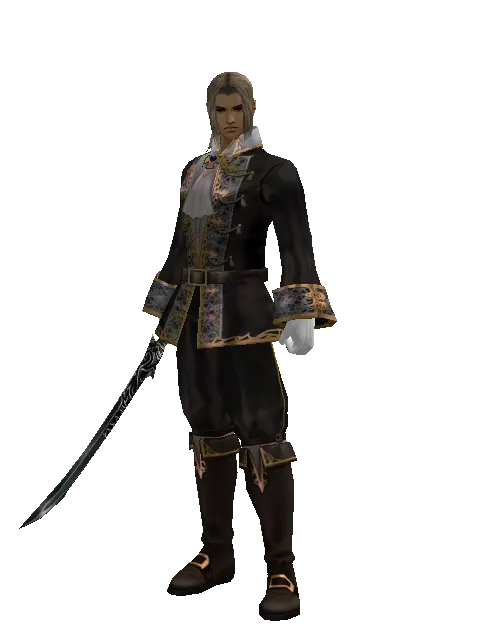 Samurai Longsword on a male Human fighter, front view