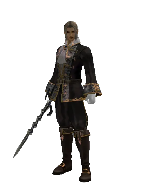 Stormbringer on a male Human fighter, front view