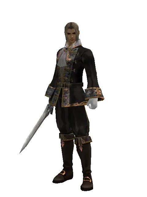 Sword of Mystic on a male Human fighter, front view