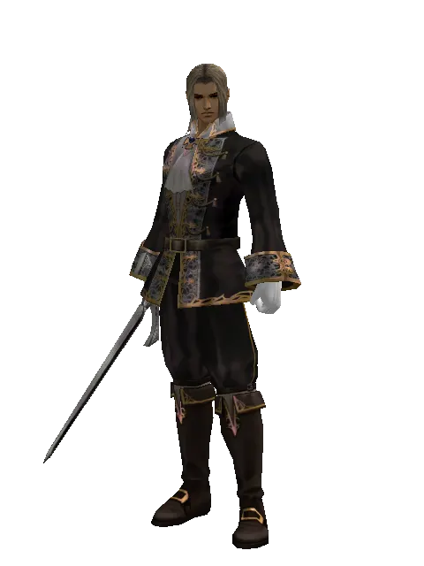 Sword of Revolution on a male Human fighter, front view