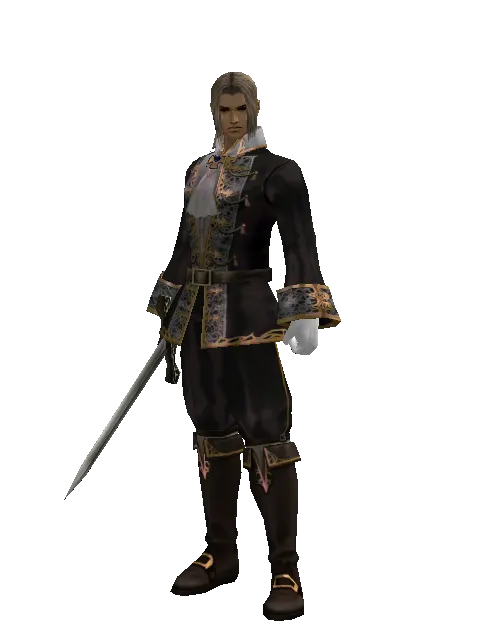 Sword of Solidarity on a male Human fighter, front view