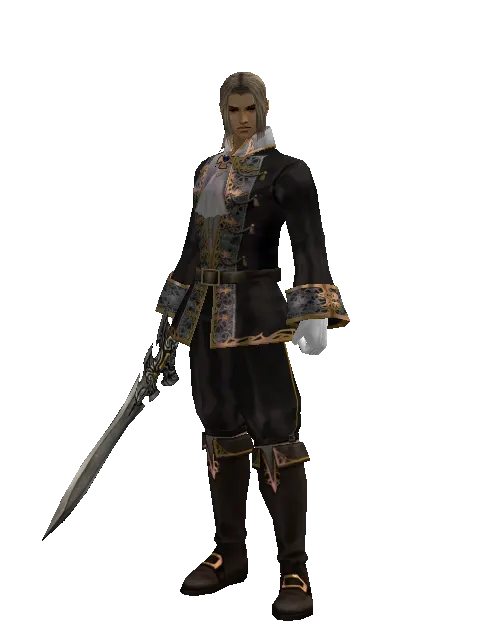 Sword of Whispering Death on a male Human fighter, front view