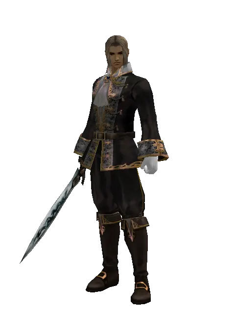 Tsurugi on a male Human fighter, front view