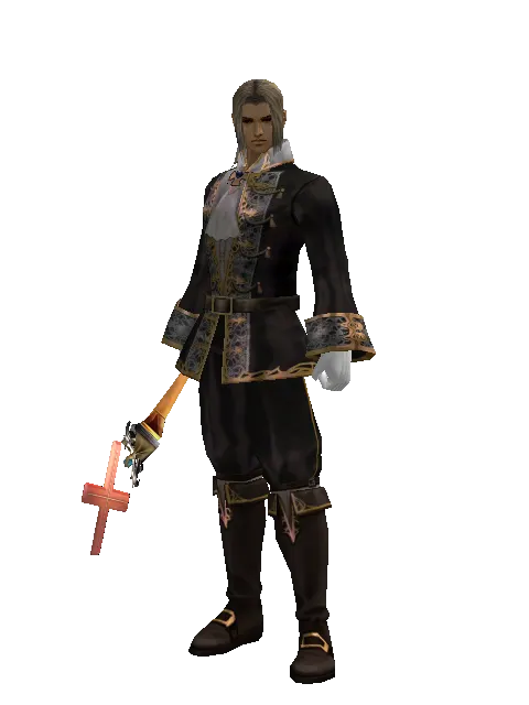 X Stick - 30-day limited period on a male Human fighter, front view