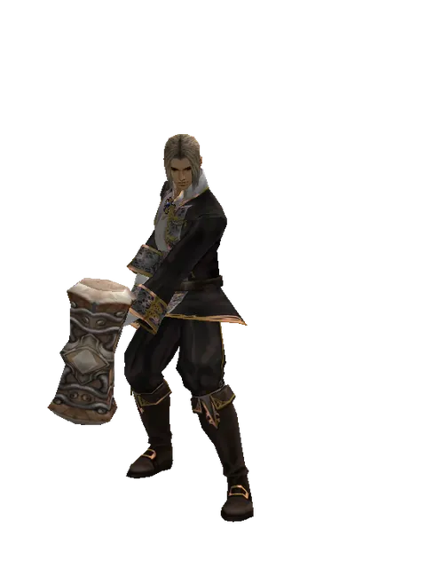 Atuba Hammer on a male Human fighter, front view