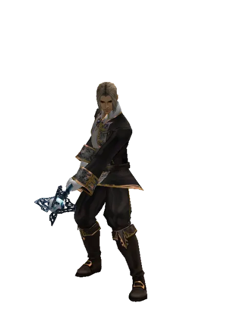 Conjuror's Staff on a male Human fighter, front view