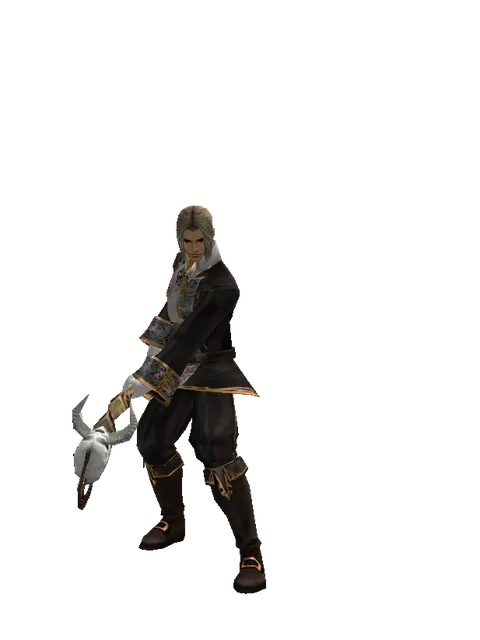 Cursed Staff on a male Human fighter, front view