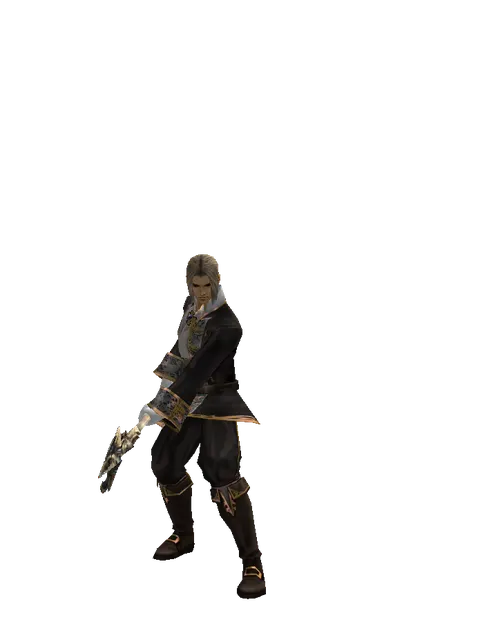Dasparion's Staff on a male Human fighter, front view