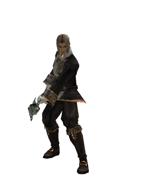 Deadman's Staff on a male Human fighter, front view