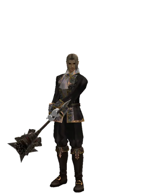 Destroyer Hammer on a male Human fighter, front view