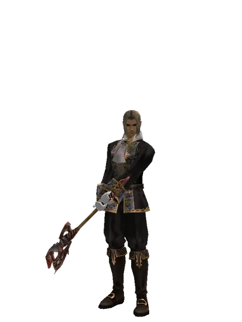 Dragon Hunter Axe on a male Human fighter, front view