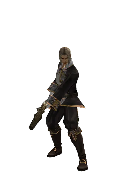 Eldritch Staff on a male Human fighter, front view