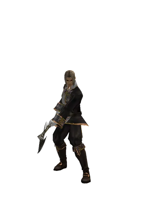 Heavy Doom Axe on a male Human fighter, front view