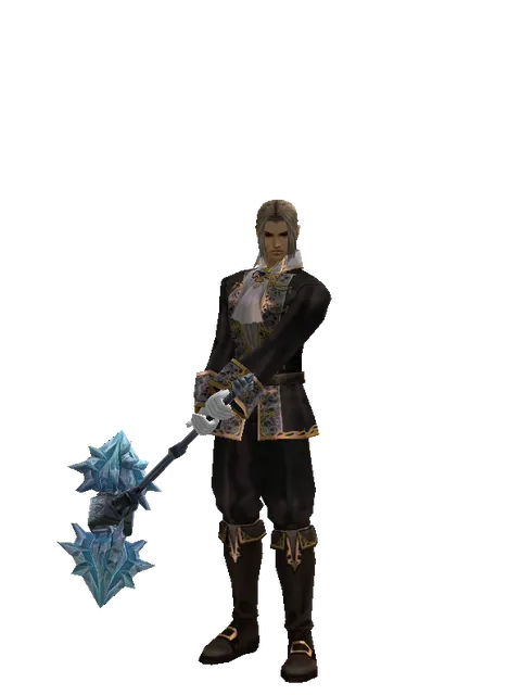 Ice Storm Hammer on a male Human fighter, front view