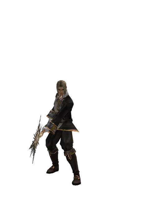 Imperial Staff on a male Human fighter, front view