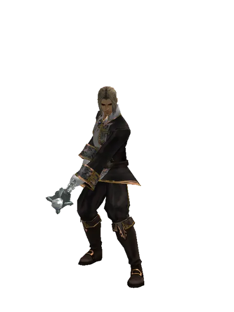 Paradia Staff on a male Human fighter, front view