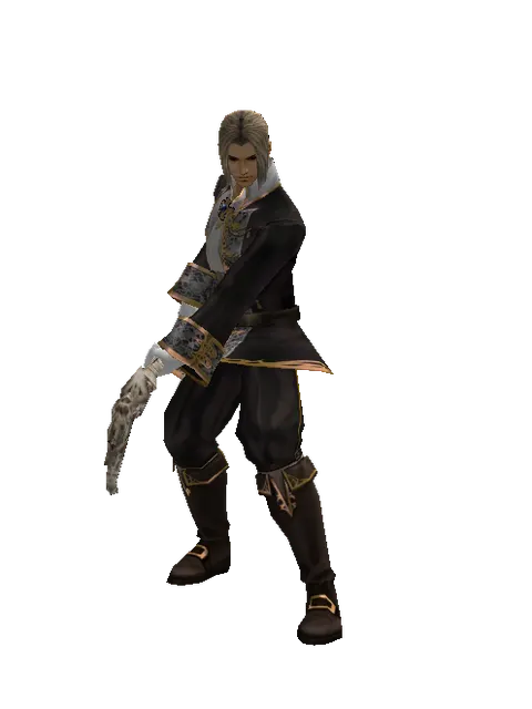 Sage's Staff on a male Human fighter, front view