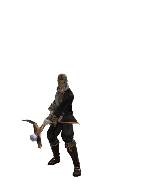 Staff of Magic on a male Human fighter, front view