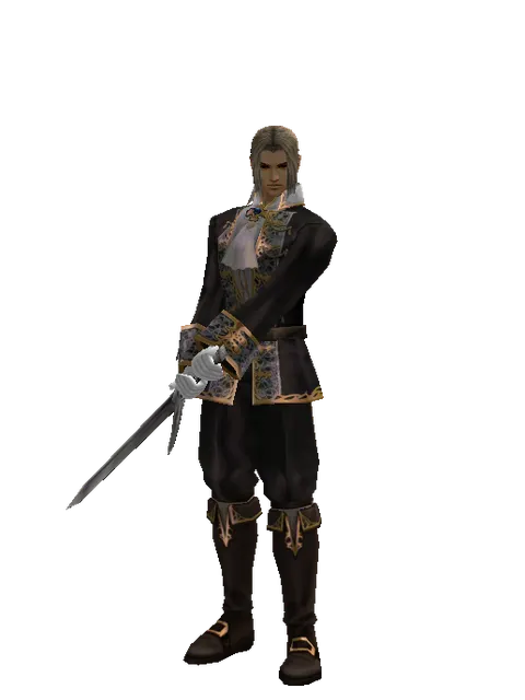 Brandish on a male Human fighter, front view