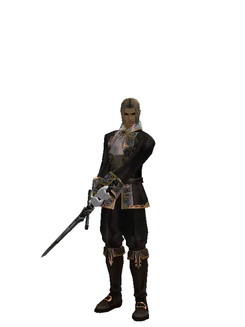 Claymore on a male Human fighter, front view