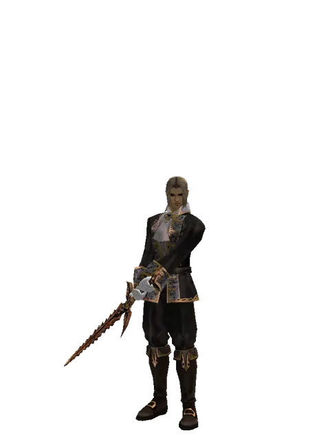 Flamberge on a male Human fighter, front view