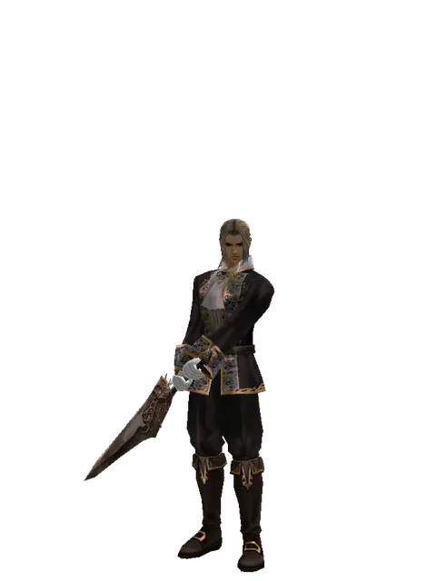 Pa'agrian Sword on a male Human fighter, front view