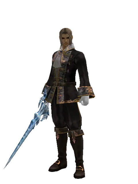 Sirra's Blade on a male Human fighter, front view